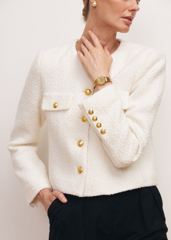 Tweed jacket in white colour