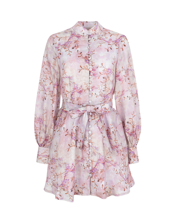 Delicate floral print dress in pink
