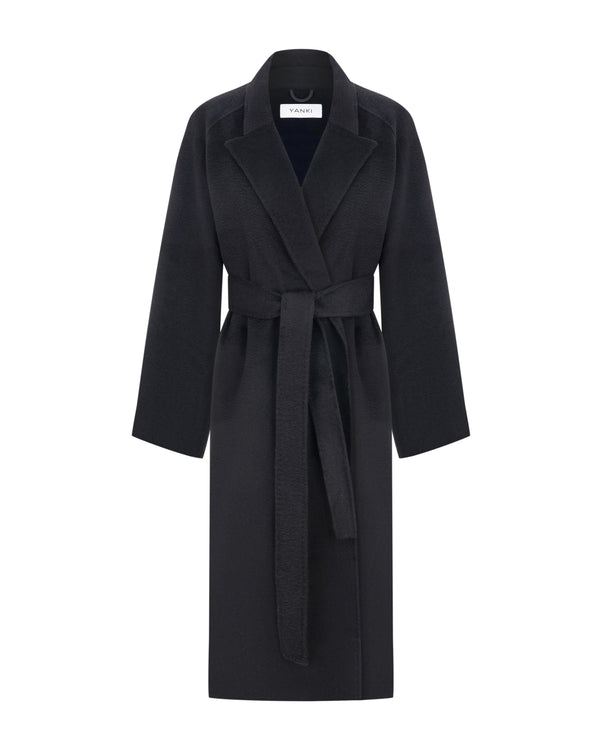 Cashmere coat in black