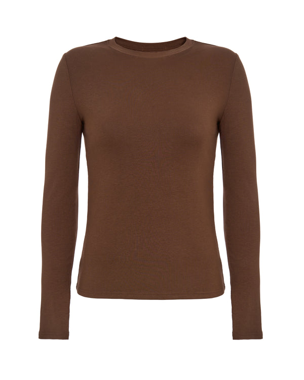 Viscose long sleeve in brown color