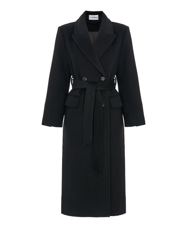 Oversize coat in black color