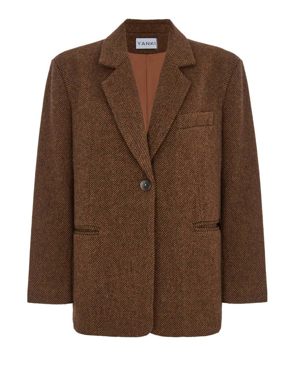 Straight-cut jacket in brown color