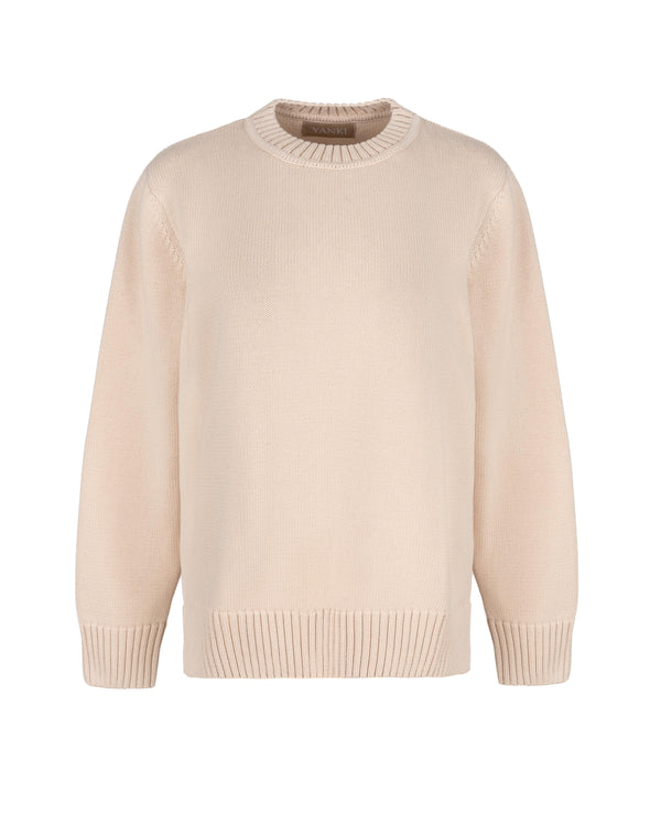 Sweater made of cotton in beige color